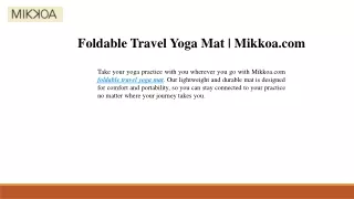 Foldable Travel Yoga Mat Mikkoa.com