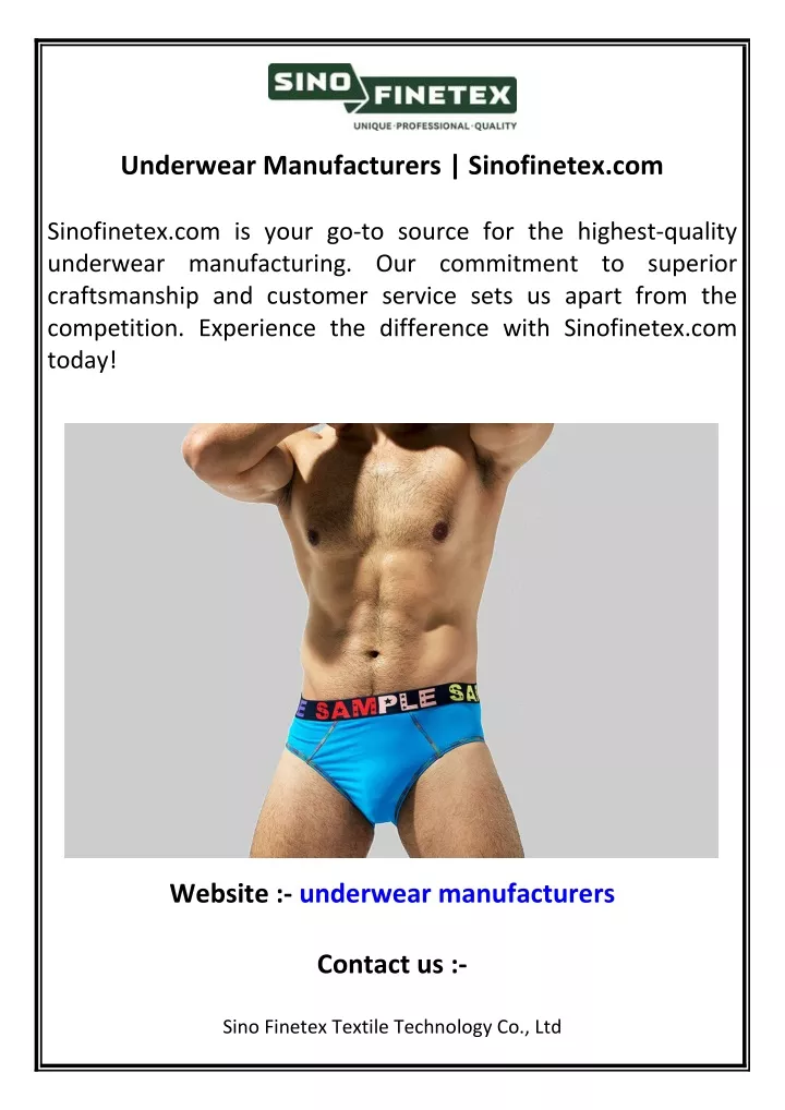 underwear manufacturers sinofinetex com