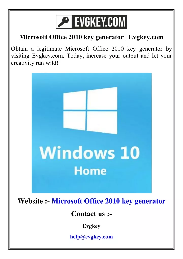 microsoft office 2010 key generator evgkey com