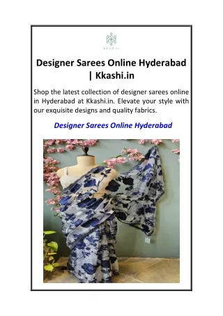 Designer Sarees Online Hyderabad  Kkashi.in