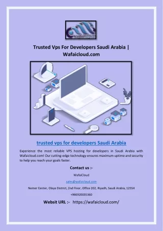 Trusted Vps For Developers Saudi Arabia | Wafaicloud.com