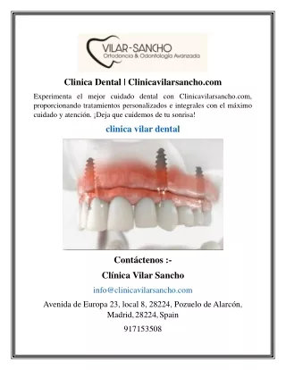 Clinica Dental    Clinicavilarsancho