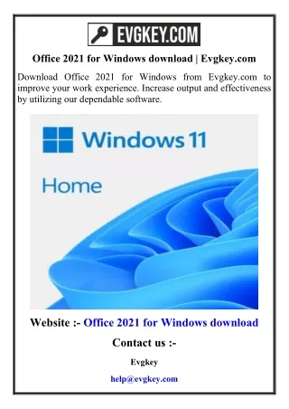 Office 2021 for Windows download  Evgkey.com