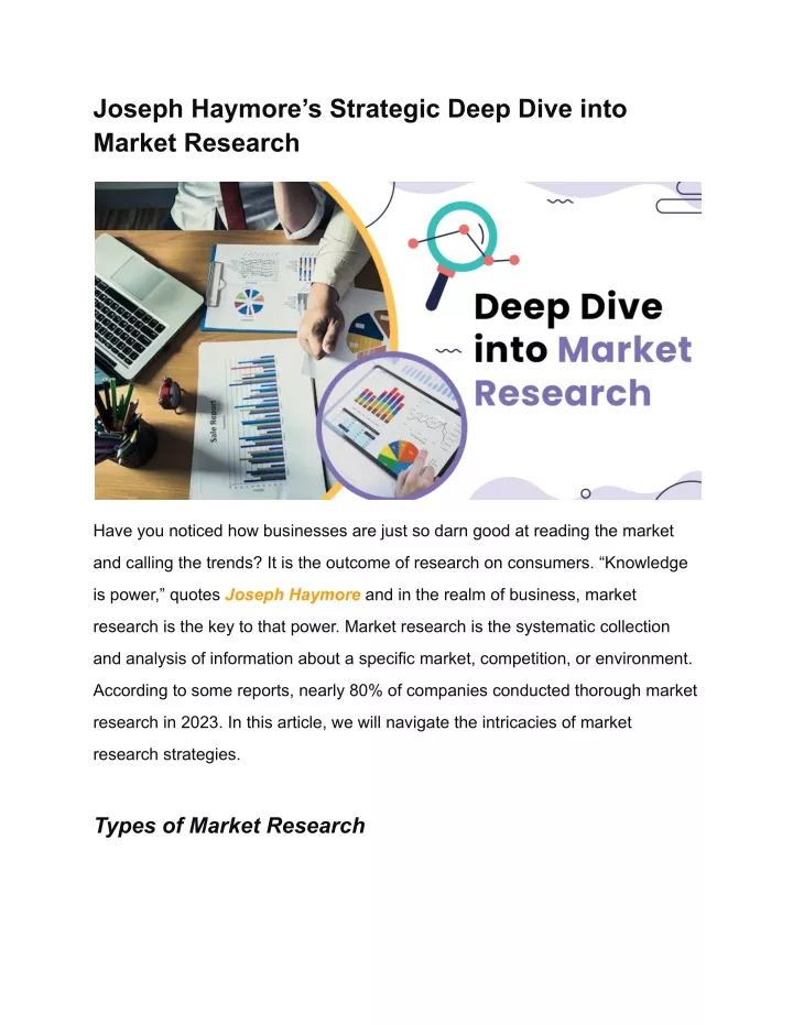 joseph haymore s strategic deep dive into market