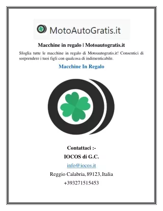 Macchine in regalo    Motoautogratis.it