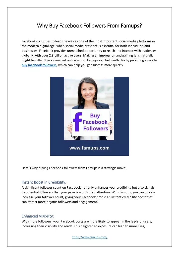 why buy facebook followers from famups