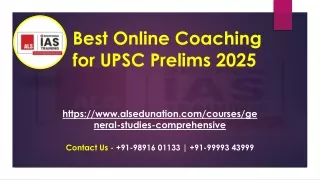 Best Online Coaching for UPSC Prelims 2025