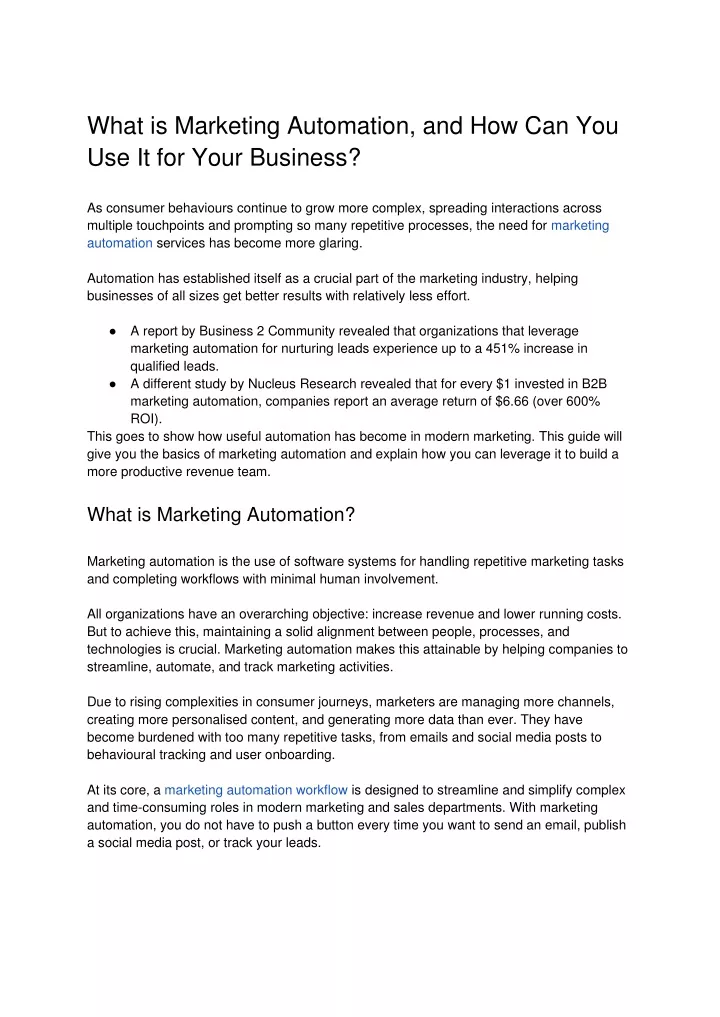 what is marketing automation