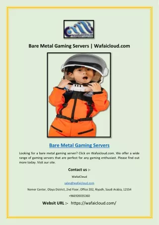 Bare Metal Gaming Servers | Wafaicloud.com
