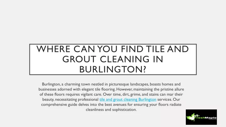 where can you find tile and grout cleaning in burlington