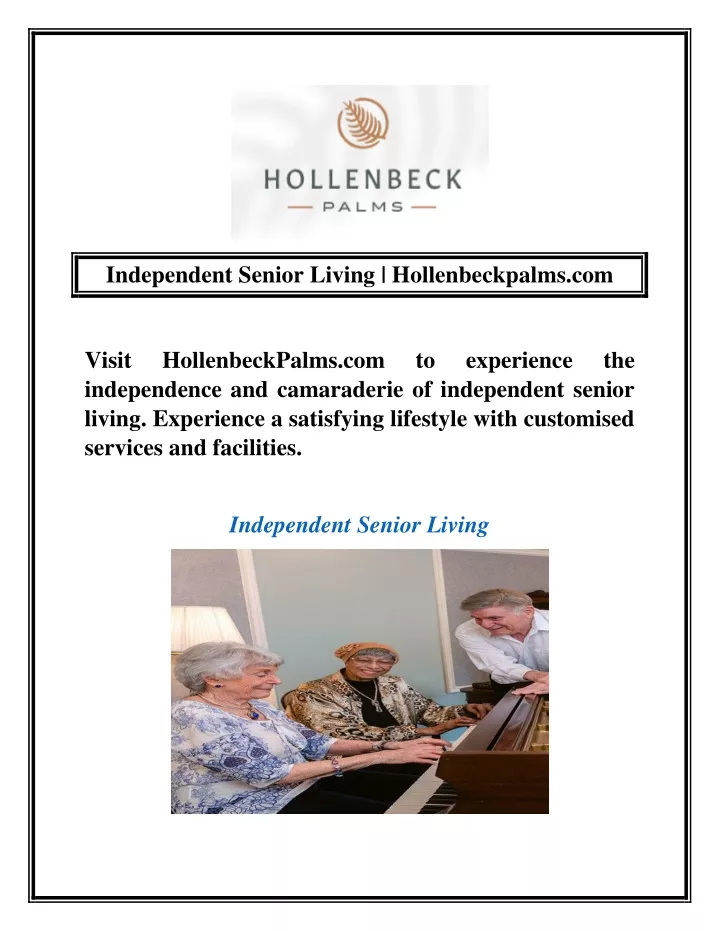 independent senior living hollenbeckpalms com