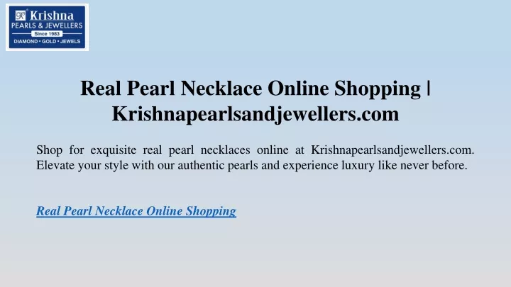 real pearl necklace online shopping