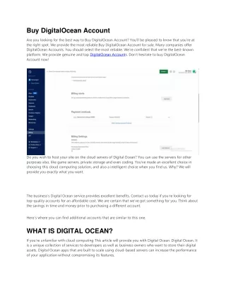 Buy DigitalOcean Account t