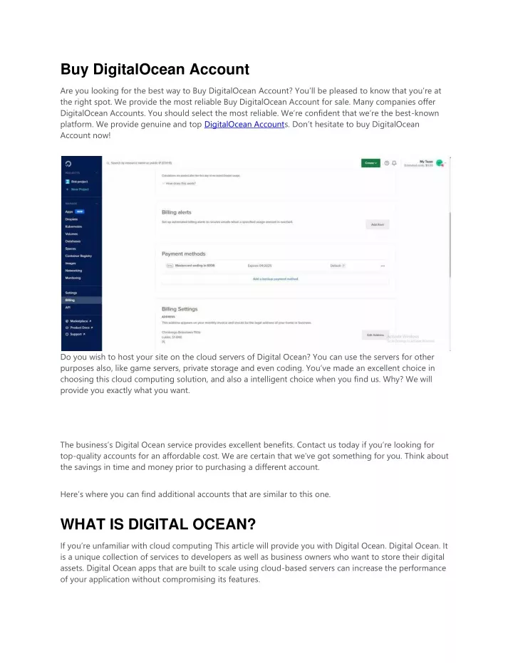 buy digitalocean account