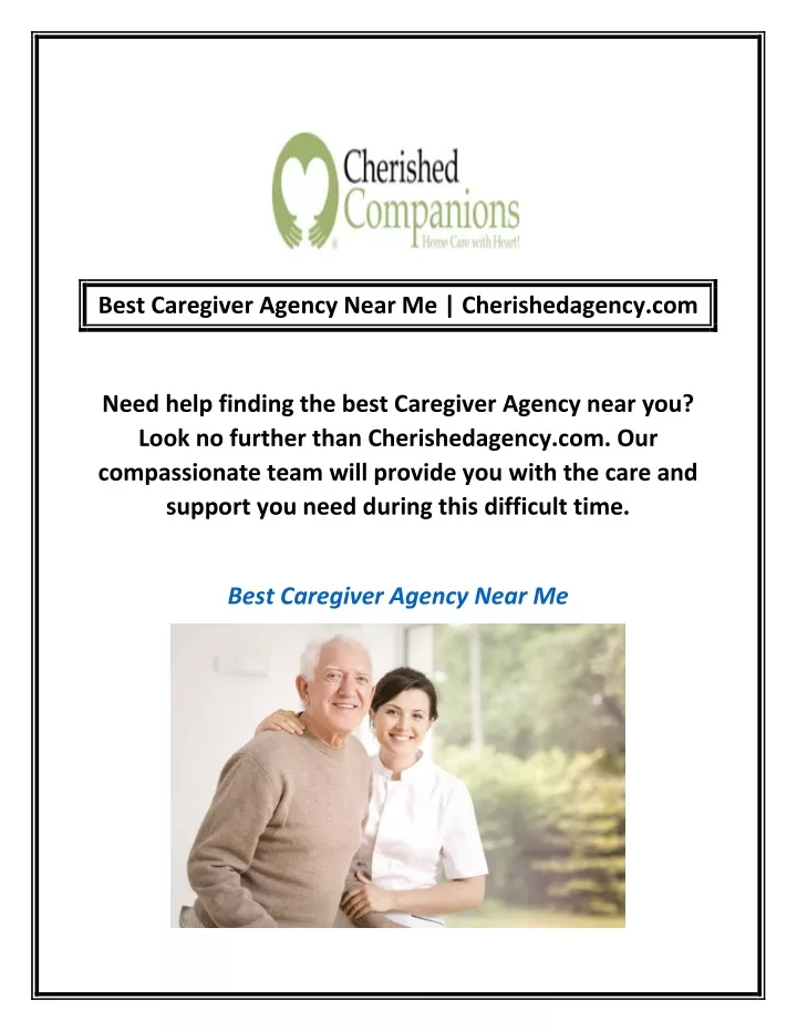 best caregiver agency near me cherishedagency com