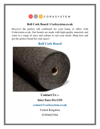 Roll Cork Board   Corksystem.co.uk