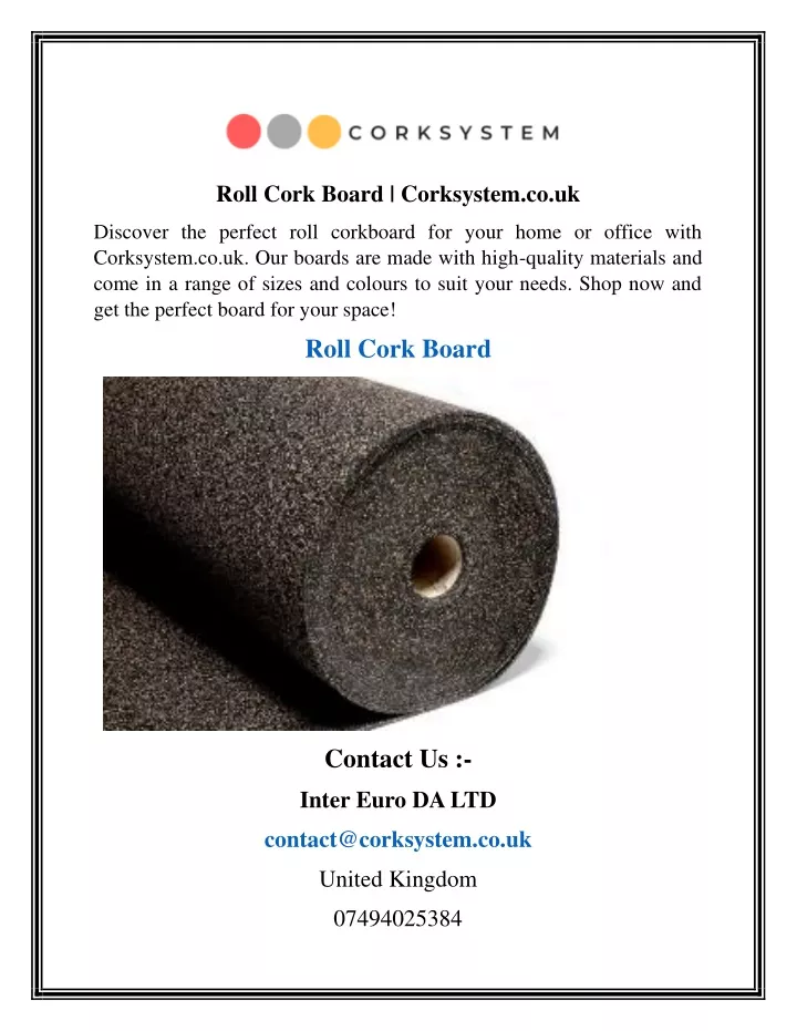 roll cork board corksystem co uk