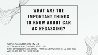 What Are The Important Things To Know About Car AC Regassing