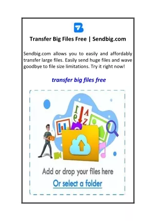 transfer big files free sendbig com