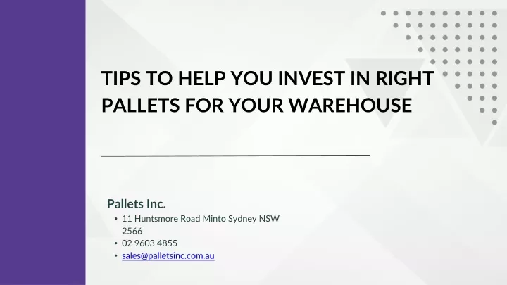 tips to help you invest in right pallets for your