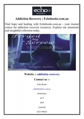 Addiction Recovery  Echobooks.com.au
