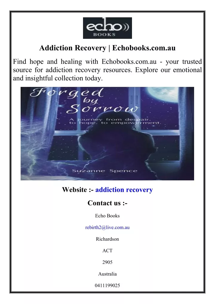 addiction recovery echobooks com au