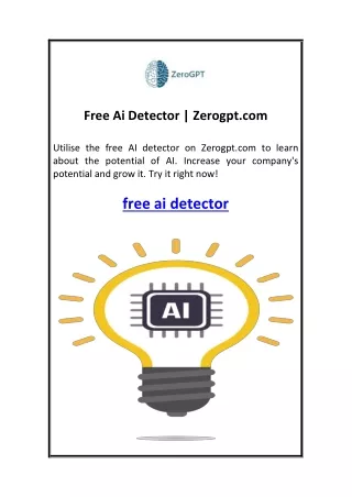 free ai detector zerogpt com