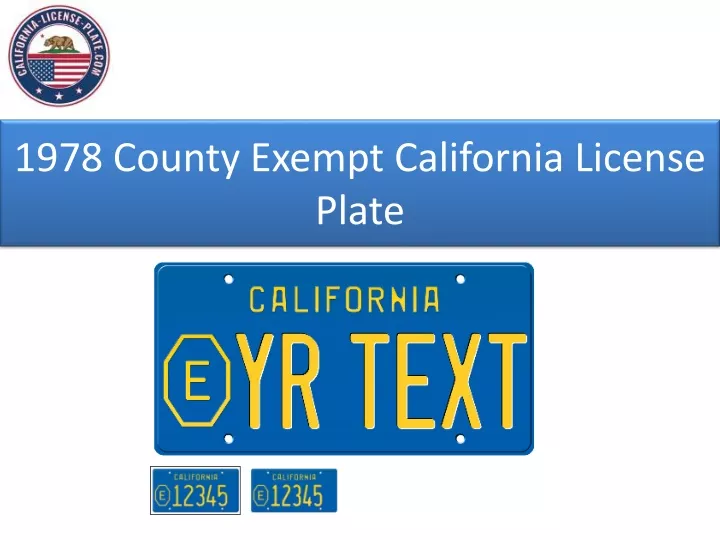 1978 county exempt california license plate