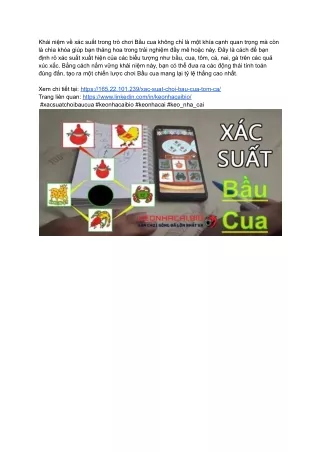 Tìm hiểu về xác suất chiến thắng trong trò chơi bầu cua tại Keonhacai239