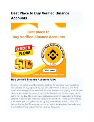 Best Place to Buy Verified Binance Accounts