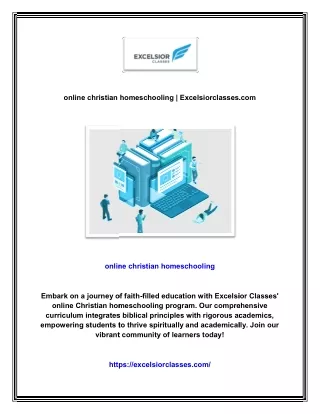online christian homeschooling excelsiorclasses