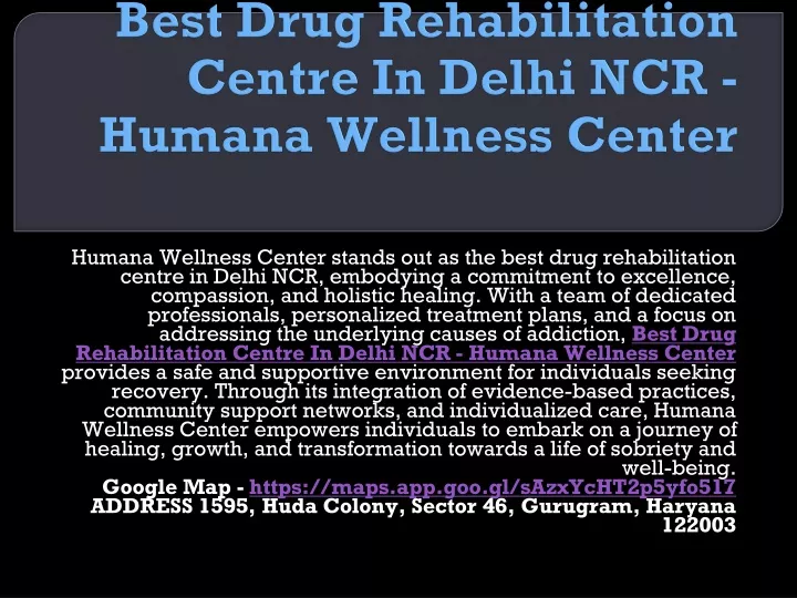 best drug rehabilitation centre in delhi ncr humana wellness center