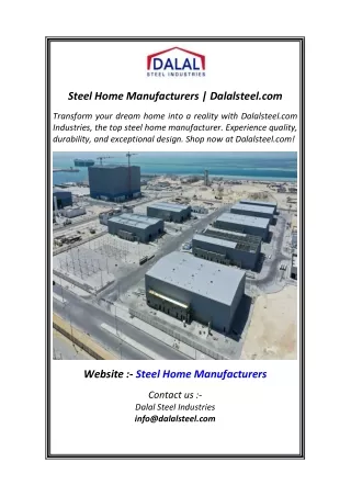 Steel Home Manufacturers Dalalsteel.com