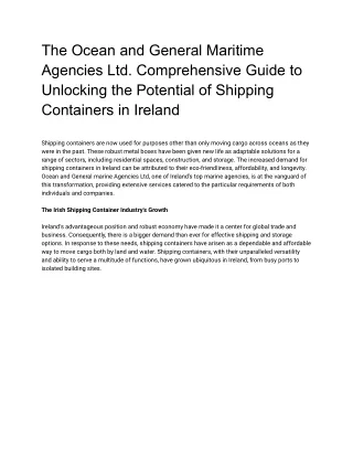 Shipping Container Ireland
