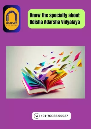 Know the specialty about Odisha Adarsha Vidyalaya