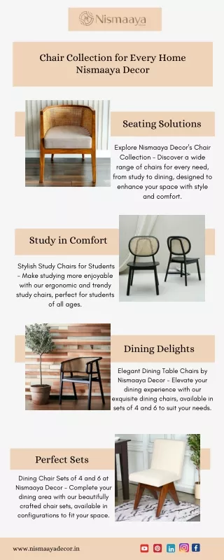 Chair Collection for Every Home Nismaaya Decor