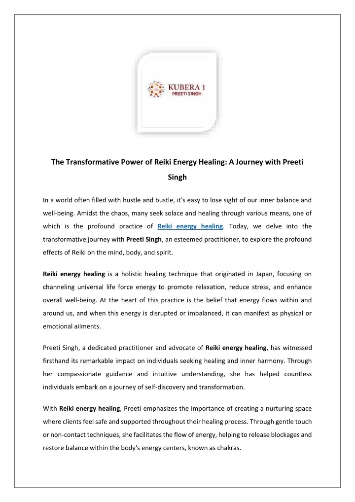 the transformative power of reiki energy healing