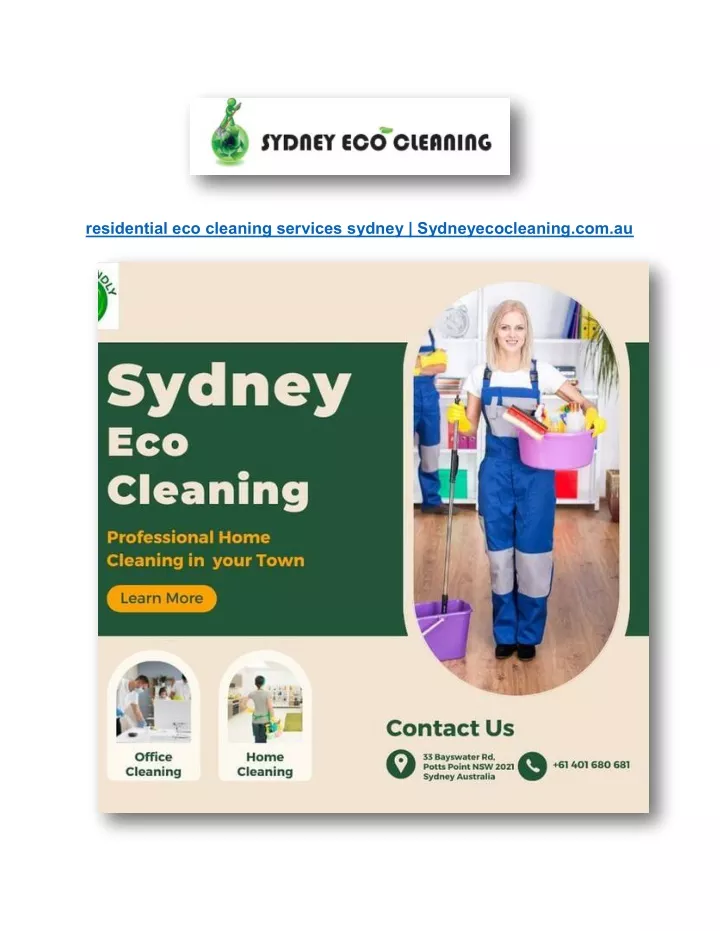 residential eco cleaning services sydney