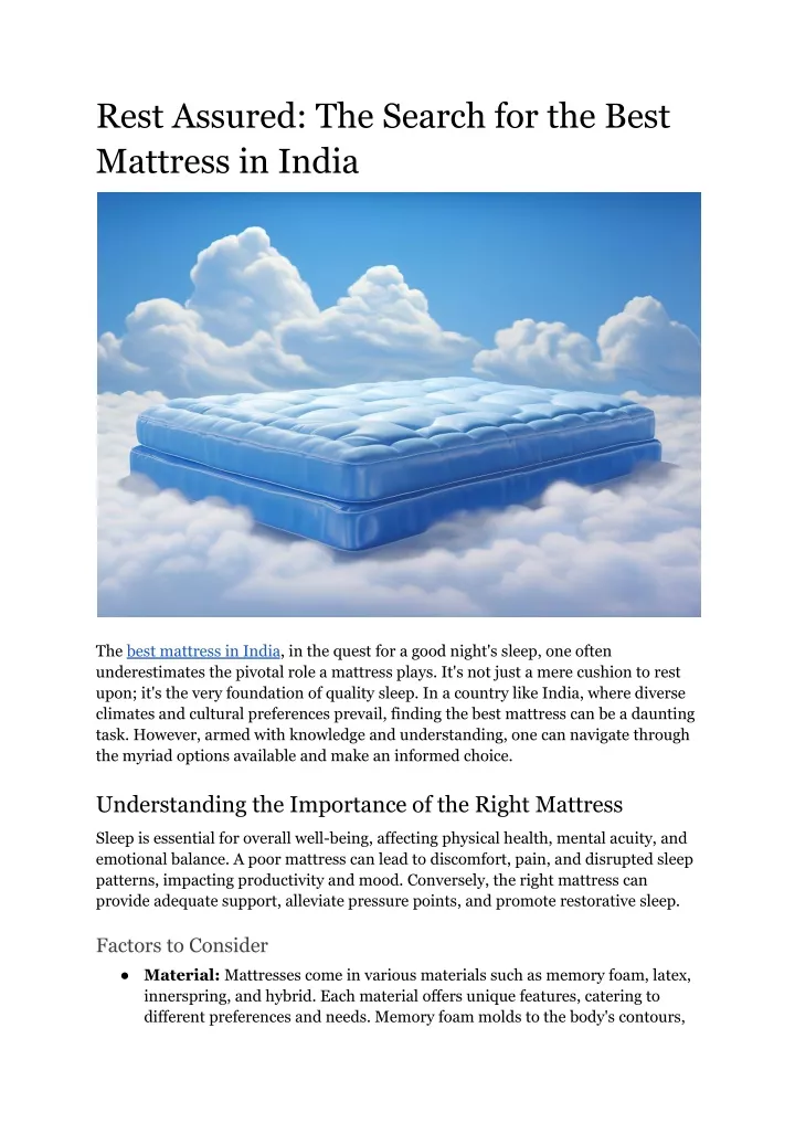 rest assured the search for the best mattress