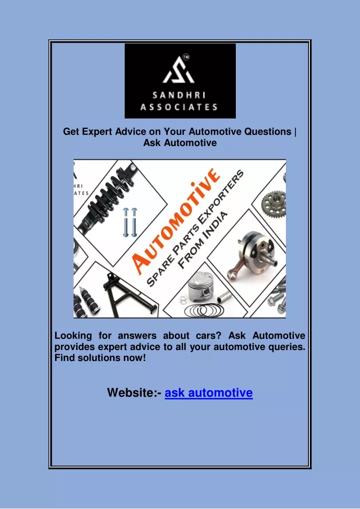 get expert advice on your automotive questions