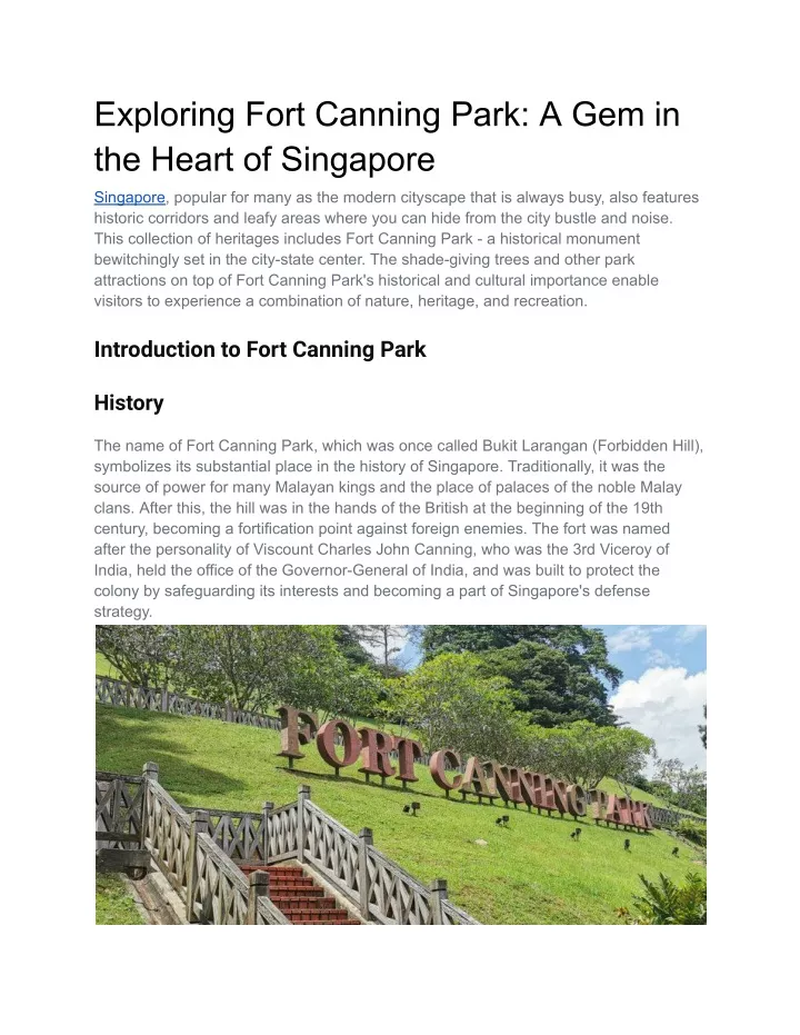 exploring fort canning park a gem in the heart