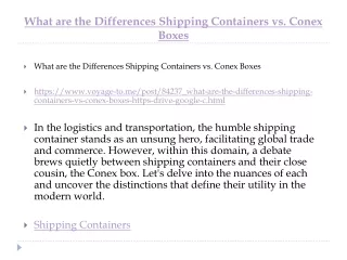 What are the Differences Shipping Containers vs. Conex Boxes