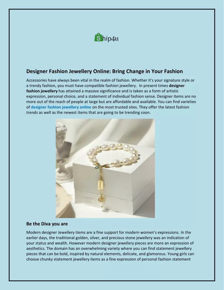 designer fashion jewellery online bring change