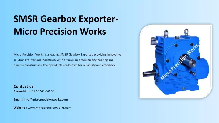 smsr gearbox exporter micro precision works