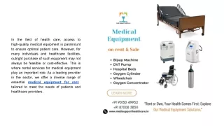 Medical Equipment Rental for Comfort and Care