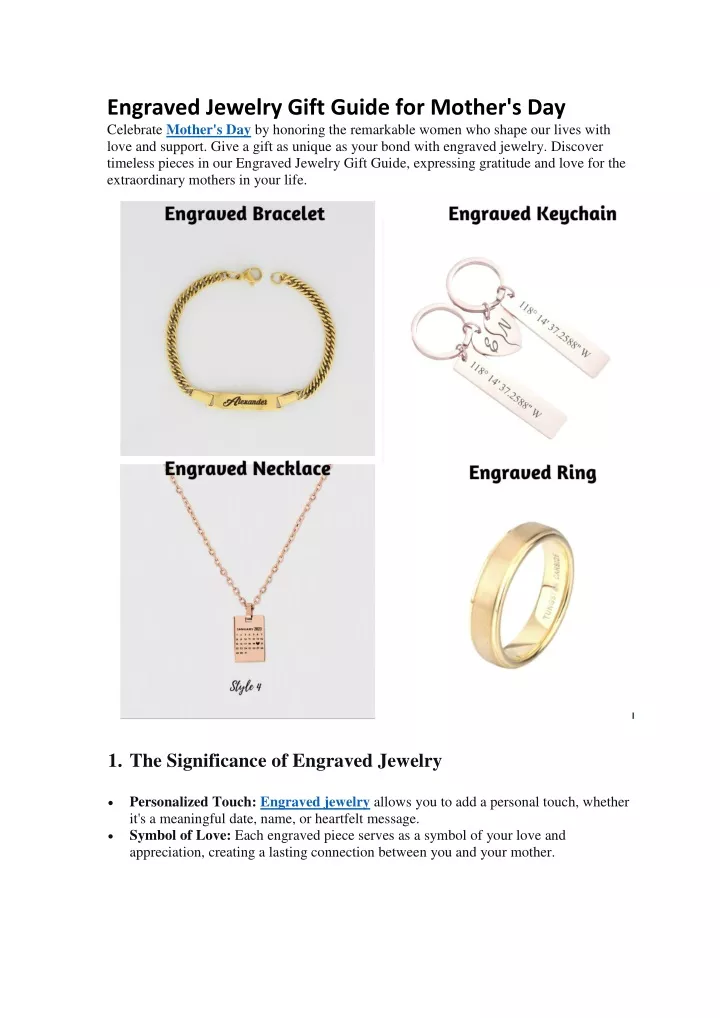 engraved jewelry gift guide for mother