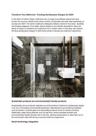 Transform Your Bathroom_ Trending Sanitaryware Designs for 2024