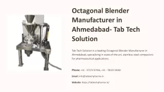 Octagonal Blender Manufacturer in Ahmedabad, Best Octagonal Blender Manufacturer