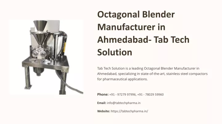 octagonal blender manufacturer in ahmedabad