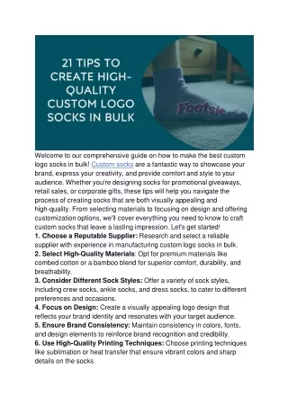 21 Tips to create high-quality custom logo socks in bulk